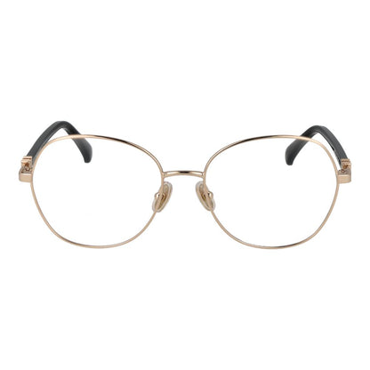 Eyeglasses Frames by Max Mara for women in metal gold features an refined silhouette, showcasing a sophisticated gold coloured frame and refined full-frame frame design for a refined look.