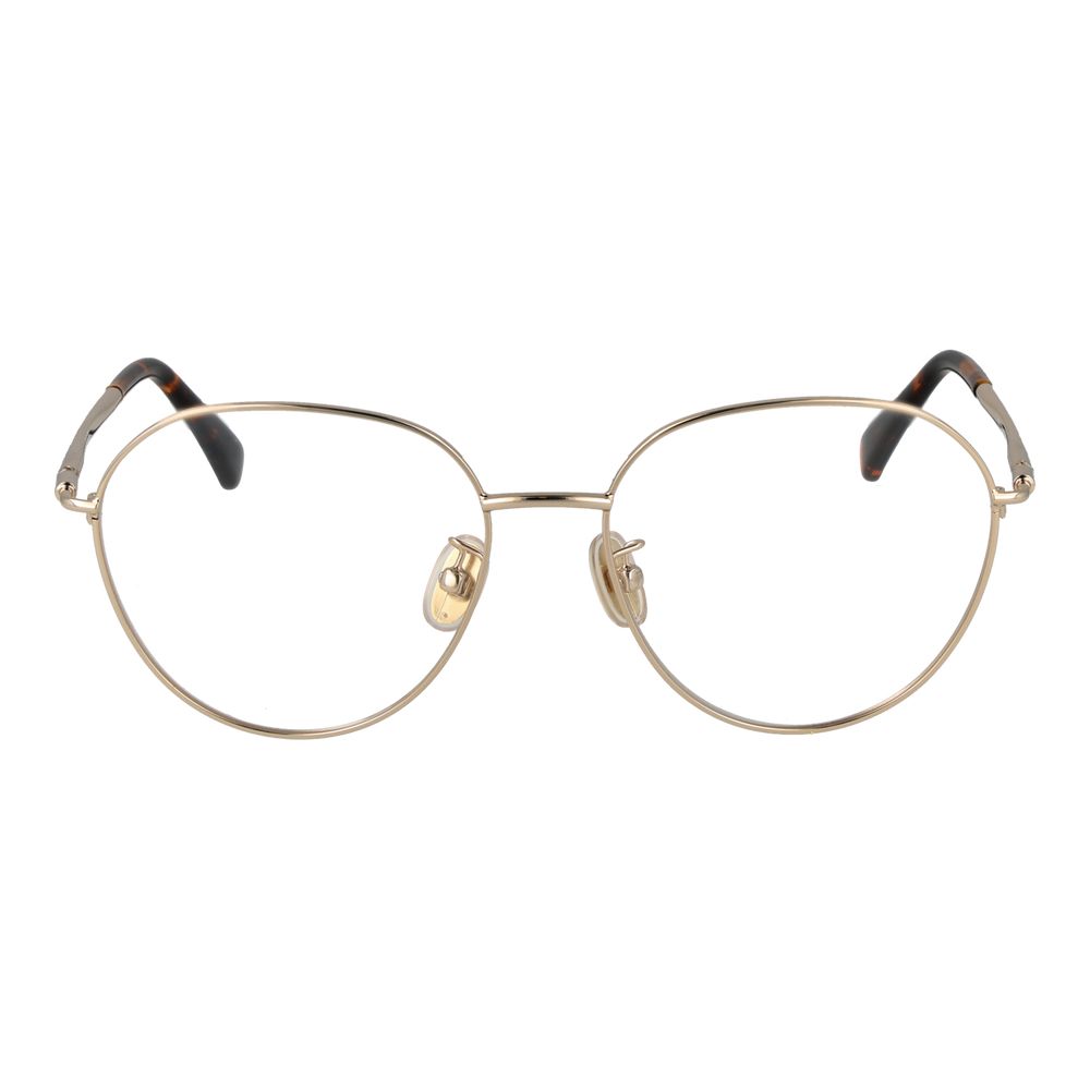Eyeglasses Frames by Max Mara for women in metal gold features an refined silhouette, showcasing the refined gold coloured frame and sophisticated full-frame frame design.
