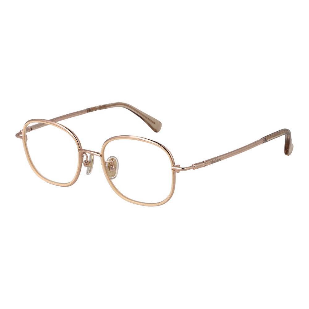 Eyeglasses Frames by Max Mara for women in metal and rose-gold showcases an refined full-frame frame design featuring a sophisticated rose-gold coloured frame for an refined and refined aesthetic.