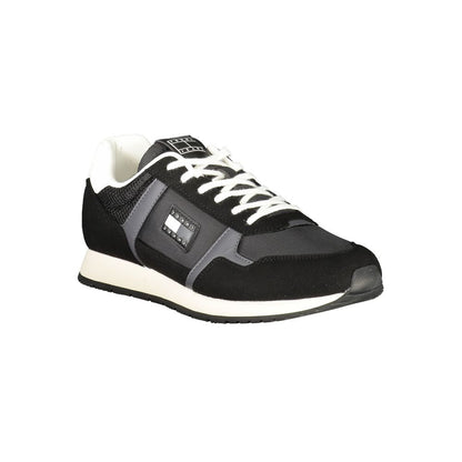 Sneakers by Tommy Hilfiger for men in polyester & polyurethane black features a sumptuous design, perfectly showcasing the sumptuous fashion style of this Men's Fashion Polyester & Polyurethane Sneakers.