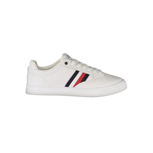 Sneakers by Tommy Hilfiger for men in polyester polyethylene leather white & print features a sumptuous design, perfectly showcasing the sumptuous fashion style of this Men's Fashion Polyester Polyethylene Leather Sneakers.