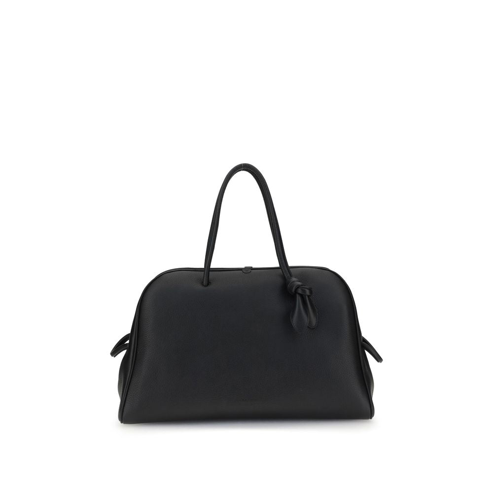 large Travel Bowling Handbag by Jacquemus for women in bos taurus calf grained leather black & signature features a exquisite silhouette, showcasing a secure zipper and exquisite with versatile for a exquisite finish.