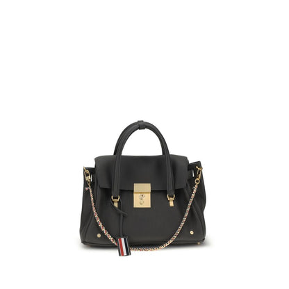 Shoulder Bag by Thom Browne for women in bio-acetate & bos taurus grained calf leather gray, signature & striped presents a versatile silhouette, showcasing a secure and versatile internal-pockets with versatile shoulder-strap & handle for a sophisticated look.