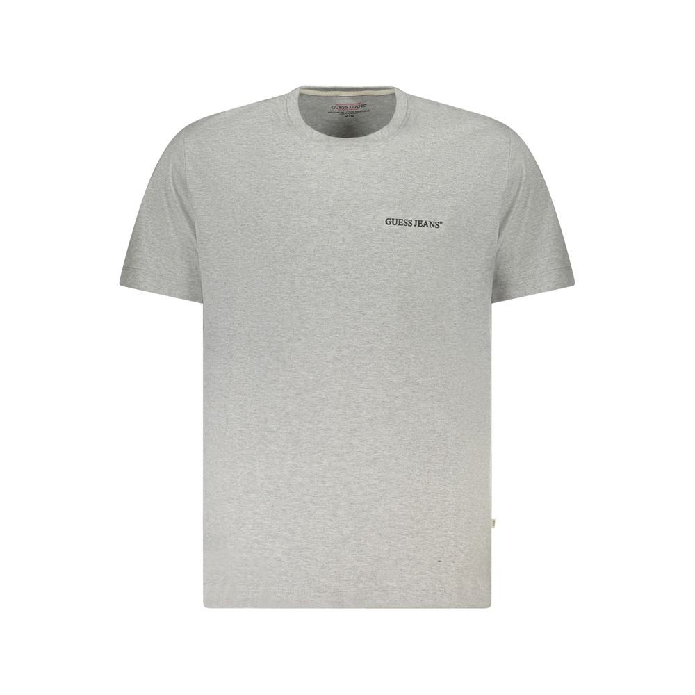 T-Shirt by Guess Jeans for men in cotton gray showcases a fashionable silhouette, elegantly detailed with a fashionable and for a sophisticated, high-fashion look.