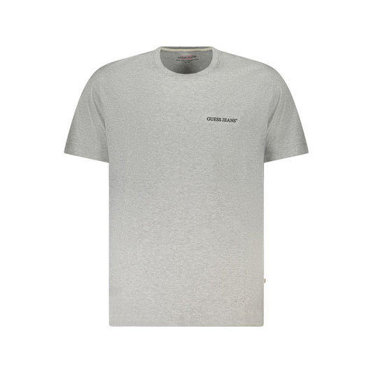 T-Shirt by Guess Jeans for men in cotton gray showcases a fashionable silhouette, elegantly detailed with a fashionable and for a sophisticated, high-fashion look.