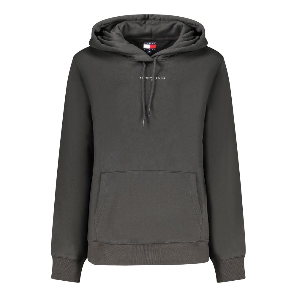 Hooded Sweatshirt Hoodie by Tommy Hilfiger for women in cotton polyester black features an luminous silhouette, showcasing a sophisticated hooded neckline and for a truly luminous look.