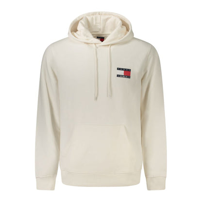 Hooded Sweatshirt Hoodie by Tommy Hilfiger for men in cotton polyester white features an avant-garde silhouette, showcasing a sophisticated hooded neckline and detail for a truly avant-garde finish.