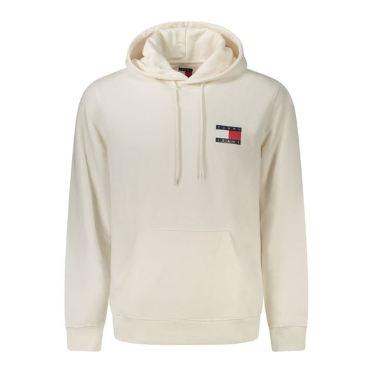 Hooded Sweatshirt Hoodie by Tommy Hilfiger for men in cotton polyester white features an avant-garde silhouette, showcasing a sophisticated hooded neckline and detail for a truly avant-garde finish.