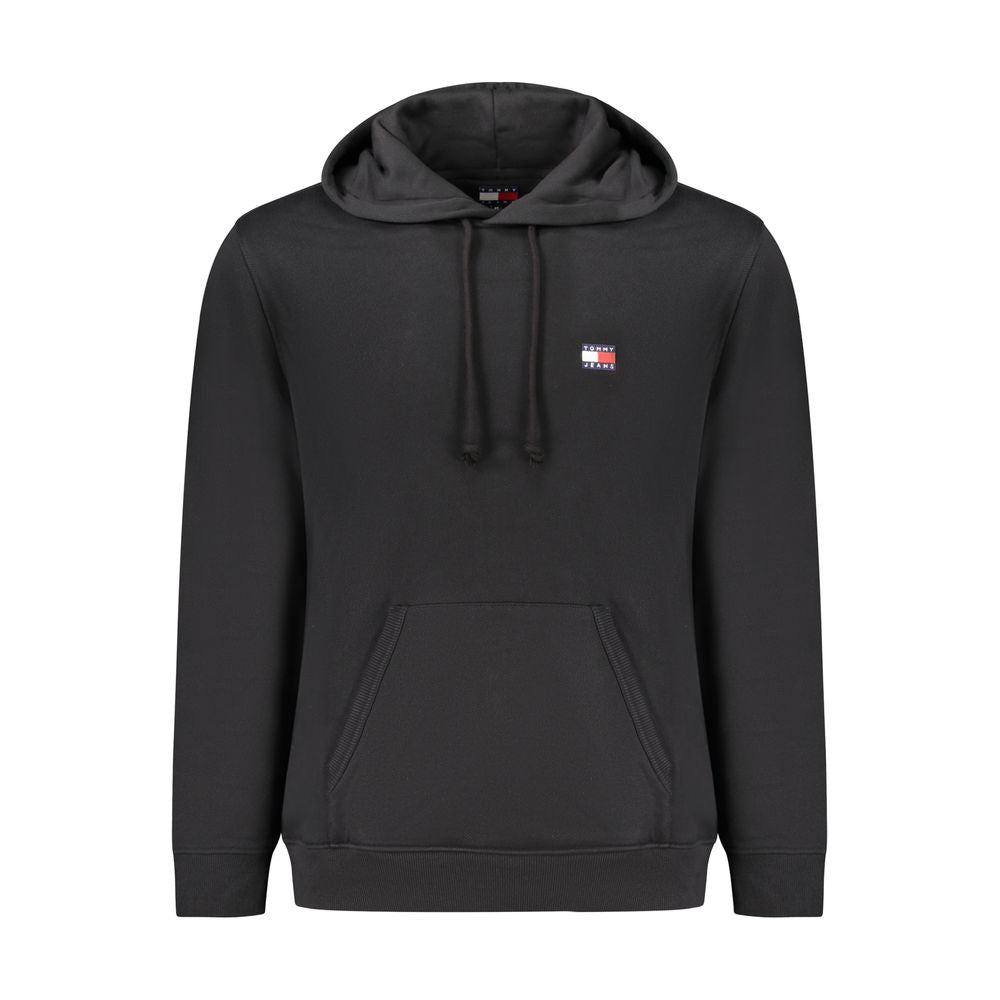 Hooded Sweatshirt Hoodie by Tommy Hilfiger for men in cotton black & signature features an dramatic silhouette, showcasing a sophisticated hooded neckline and dramatic long-sleeve for a refined, modern aesthetic.