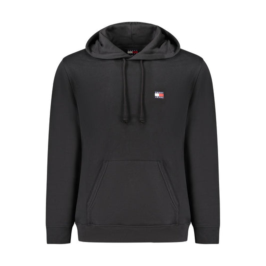 Hooded Sweatshirt Hoodie by Tommy Hilfiger for men in cotton black & signature features an dramatic silhouette, showcasing a sophisticated hooded neckline and dramatic long-sleeve for a refined, modern aesthetic.