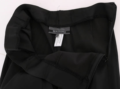 BENCIVENGA Black Stretch Straight Fit Dress Trousers Pants