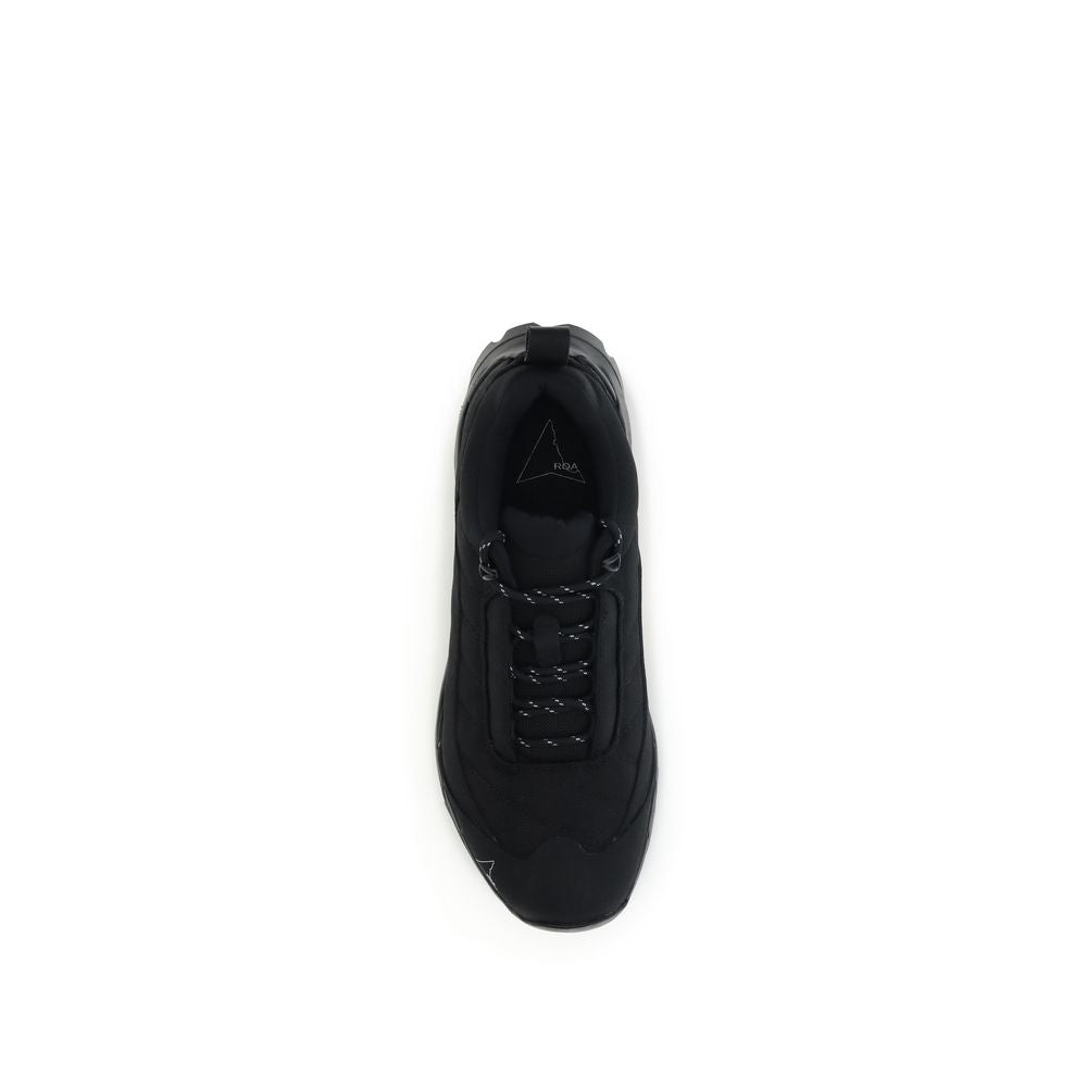 Athletic Sneakers by ROA for men in bos taurus calf leather & nylon black features an architectural silhouette, showcasing the premium athletic style of the Men's Athletic Bos Taurus Calf Leather & Nylon Sneakers with an architectural finish.
