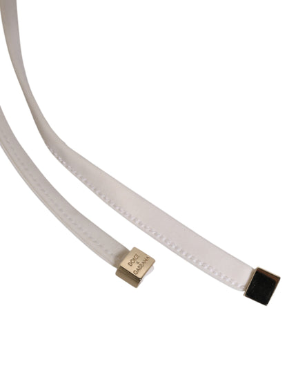 Dolce & Gabbana White Yellow Stripe Tie Side Logo Bikini Bottom