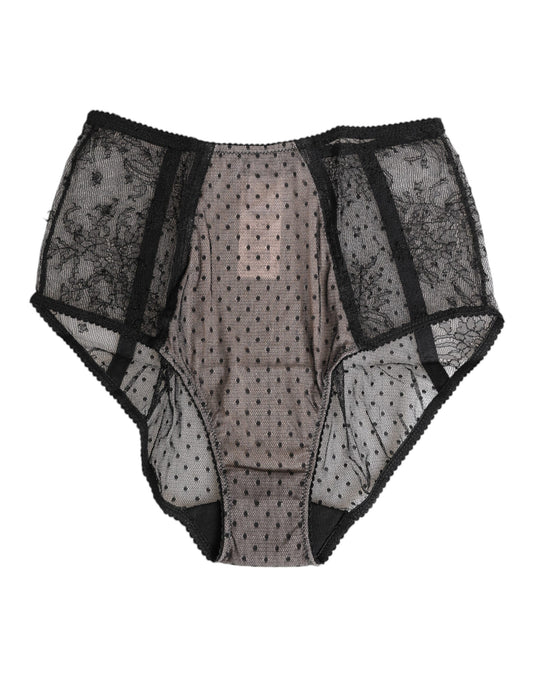 Underpants Briefs by Dolce & Gabbana for women in lace mesh polyamide & viscose black features an cute silhouette that elegantly highlights the cute design of this Women's High Rise Lace Mesh Polyamide & Viscose Underpants Briefs.