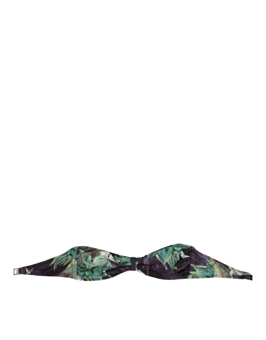 Swimwear Top by Dolce & Gabbana for women in stretch nylon green, multicolor, purple & print features an magnificent design, beautifully defining the look of Women's Stretch Nylon Swimwear Top.