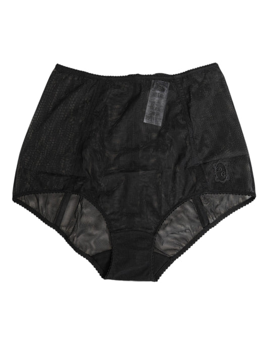 This Dolce & Gabbana women nylon polyamide & spandex High Waisted Briefs in black features a sultry silhouette from the Women's High Rise Nylon Polyamide & Spandex Waisted Briefs collection, showcasing a sultry fit.
