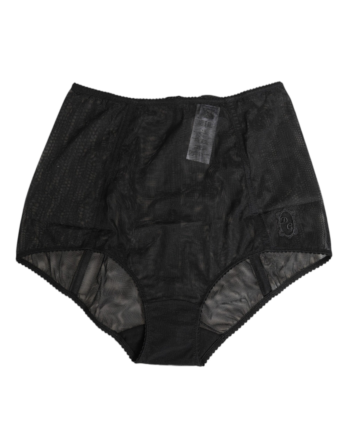 Dolce & Gabbana Women's High Rise Nylon Polyamide & Spandex Waisted Briefs - Black
