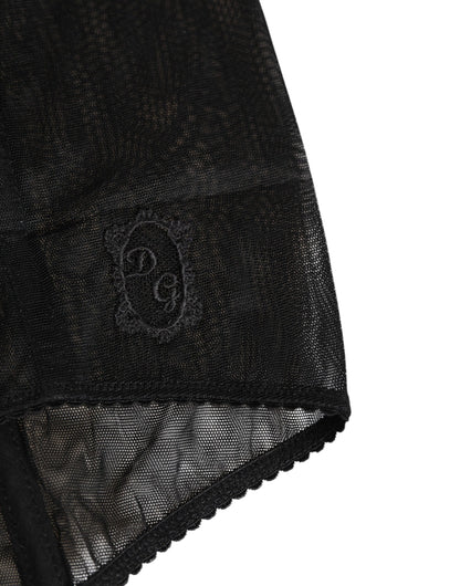 Dolce & Gabbana Women's High Rise Nylon Polyamide & Spandex Waisted Briefs - Black