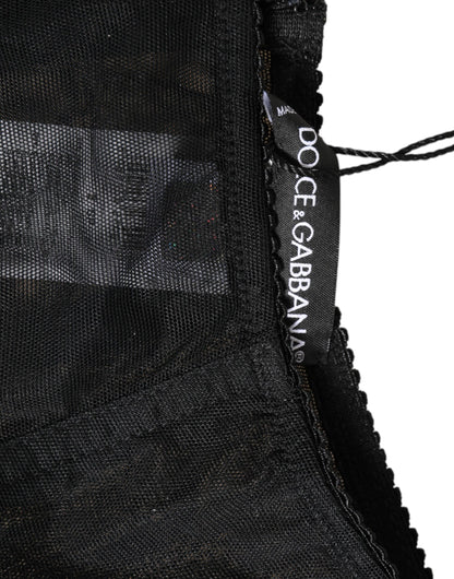 Dolce & Gabbana Women's High Rise Nylon Polyamide & Spandex Waisted Briefs - Black
