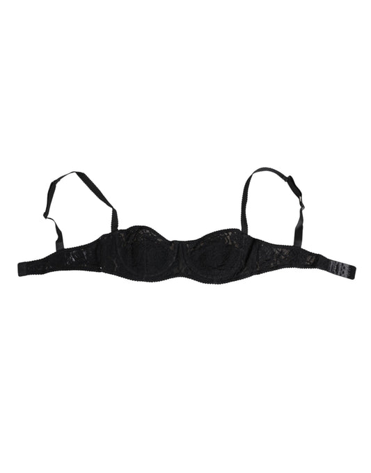 Bra by Dolce & Gabbana for women in polyamide nylon & lace black features a discreet silhouette, showcasing the discreet design and fit of this Women's Polyamide Nylon & Lace Bra.