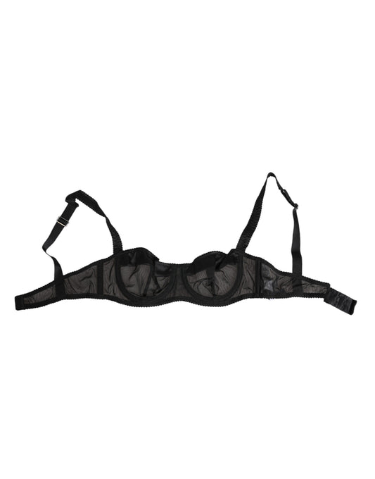 Bra by Dolce & Gabbana for women in polyamide & polyester black features a sultry design from the Women's Polyamide & Polyester Bra collection, offering a sultry fit and sophisticated support for an elegant silhouette.