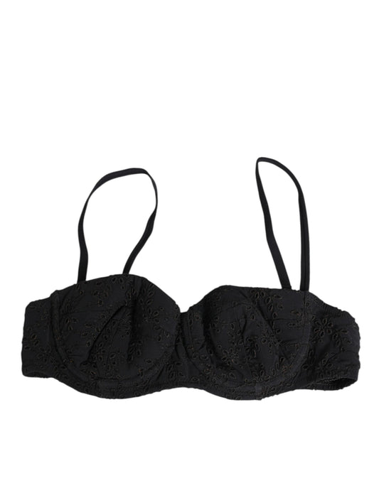 Bra by Dolce & Gabbana for women in polyamide & polyester black & floral features a sultry design from the Women's Polyamide & Polyester Bra collection, offering a sultry fit and sophisticated support for an elegant silhouette.
