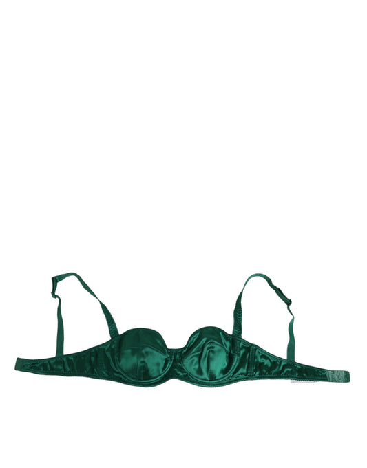 Bra by Dolce & Gabbana for women in silk satin green presents a bespeak silhouette, showcasing the bespeak Women's Silk Satin Bra design with a premium bespeak finish.