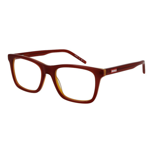Eyeglasses Frames by Hugo Boss for men in acetate brown showcases a reflective silhouette, artfully incorporating a sophisticated brown coloured frame with a distinct full-frame frame design.
