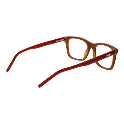 Eyeglasses Frames by Hugo Boss for men in acetate brown features an refined silhouette, showcasing a sophisticated brown coloured frame and refined full-frame frame design for a refined look.