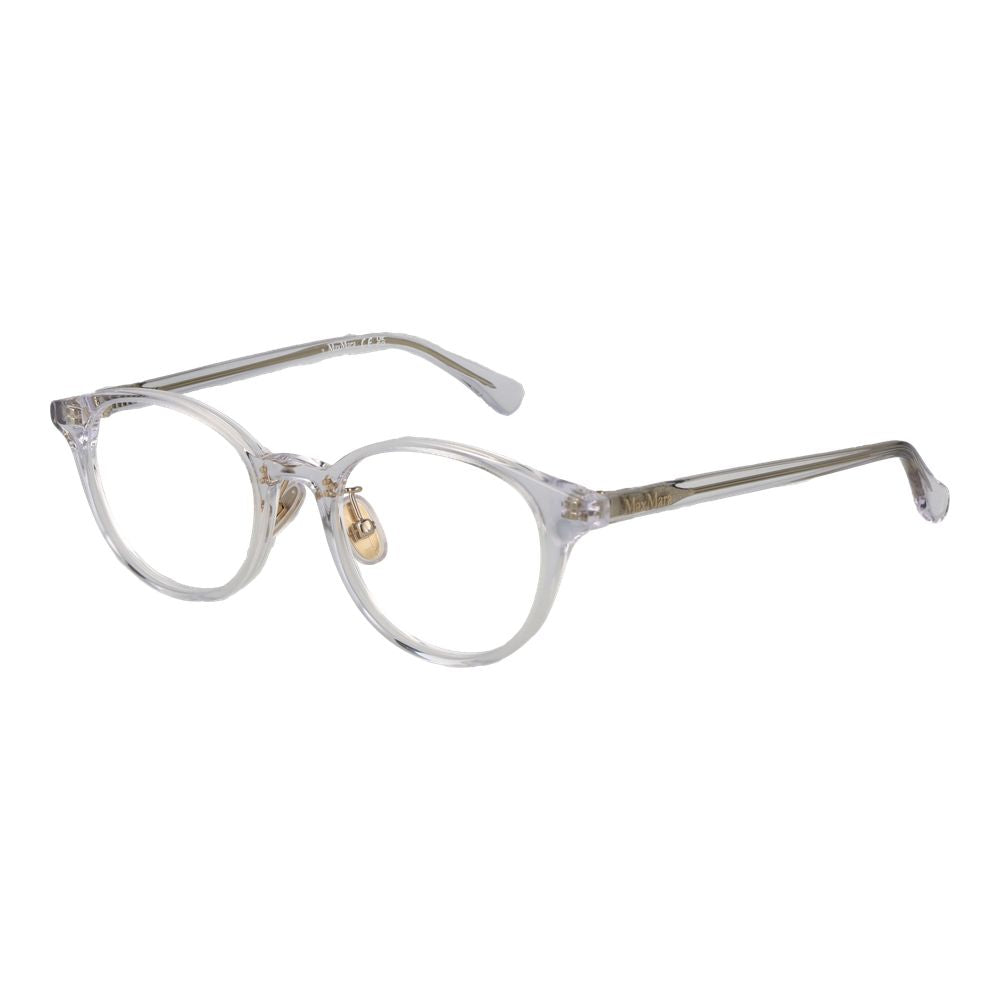 Eyeglasses Frames by Max Mara for women in acetate transparent features an refined silhouette, showcasing the refined transparent coloured frame and sophisticated full-frame frame design.