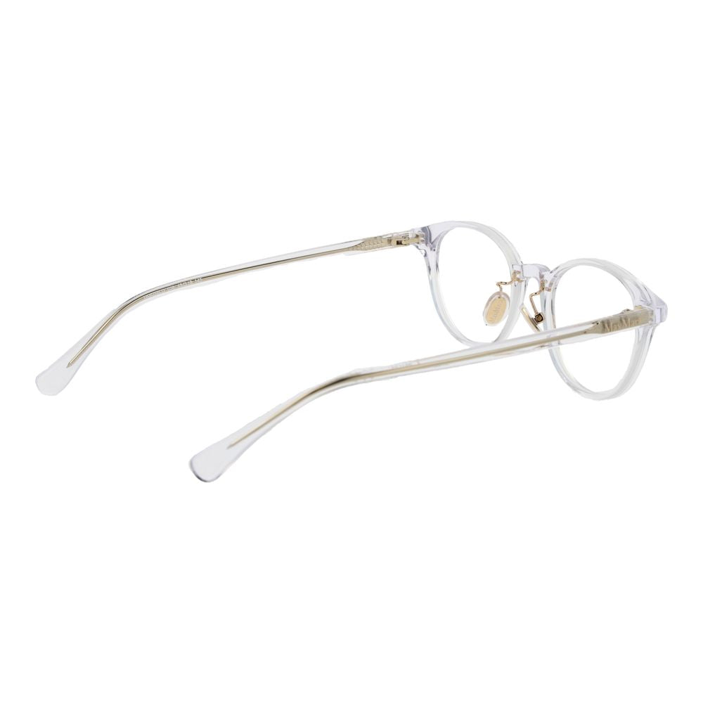 Eyeglasses Frames by Max Mara for women in acetate transparent features a refined silhouette, showcasing a refined transparent coloured frame and full-frame frame design for a sophisticated, premium look.