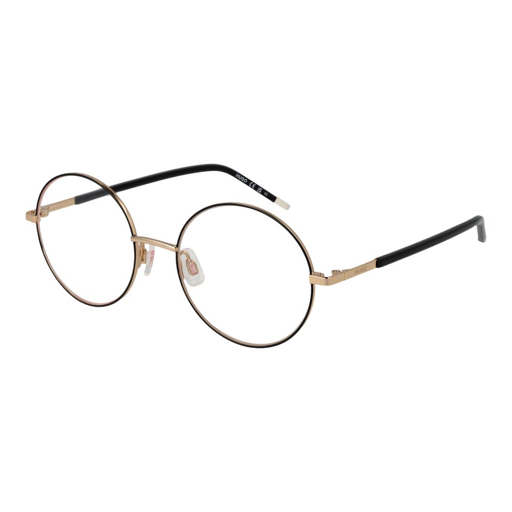 Eyeglasses Frames by Hugo Boss for women in stainless steel black showcases a refined full-frame frame design with a refined black coloured frame finish for a refined and sophisticated look.