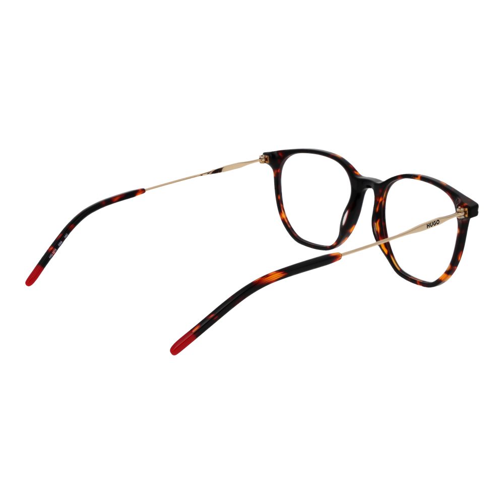 Eyeglasses Frames by Hugo Boss for women in acetate brown showcases a reflective silhouette, artfully incorporating a sophisticated brown coloured frame with a distinct full-frame frame design.