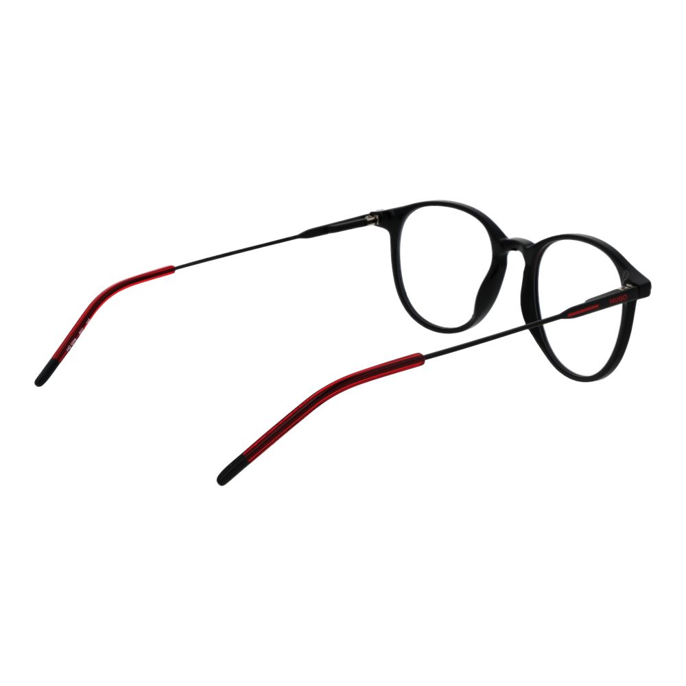 Eyeglasses Frames by Hugo Boss for men in acetate black features a refined silhouette, showcasing a refined black coloured frame and full-frame frame design for a sophisticated, premium look.