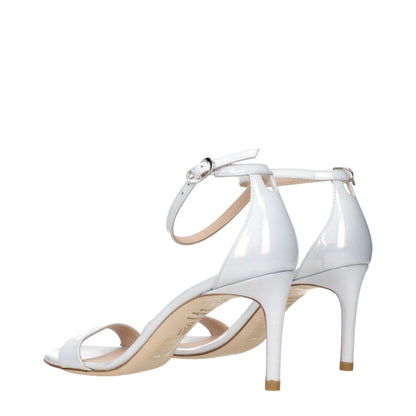 Stiletto Sandals by Stuart Weitzman for women in leather and white presents a captivating silhouette, showcasing the signature style of the Women's Leather Stiletto Sandals with a captivating stiletto and captivating .