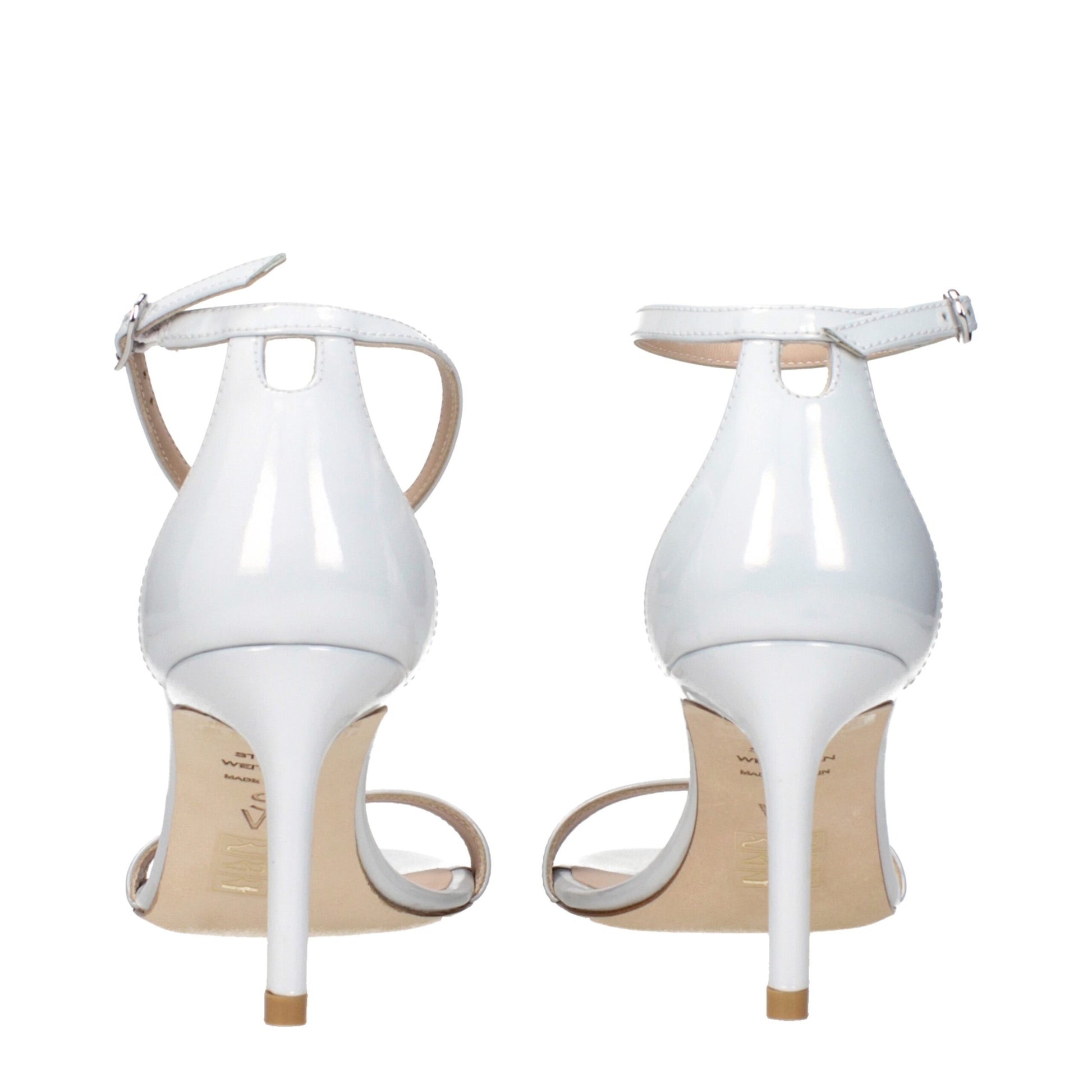 Stiletto Sandals by Stuart Weitzman for women in leather white features an statuesque Women's Leather Stiletto Sandals silhouette with a refined stiletto and elegant .