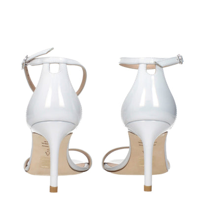 Stiletto Sandals by Stuart Weitzman for women in leather white features an statuesque Women's Leather Stiletto Sandals silhouette with a refined stiletto and elegant .