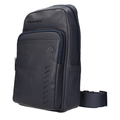 Crossbody Handbag by Piquadro for unisex in leather blue features a transformative elegance silhouette, showcasing a secure , organized , and versatile crossbody-strap & adjustable-strap for a transformative elegance look.