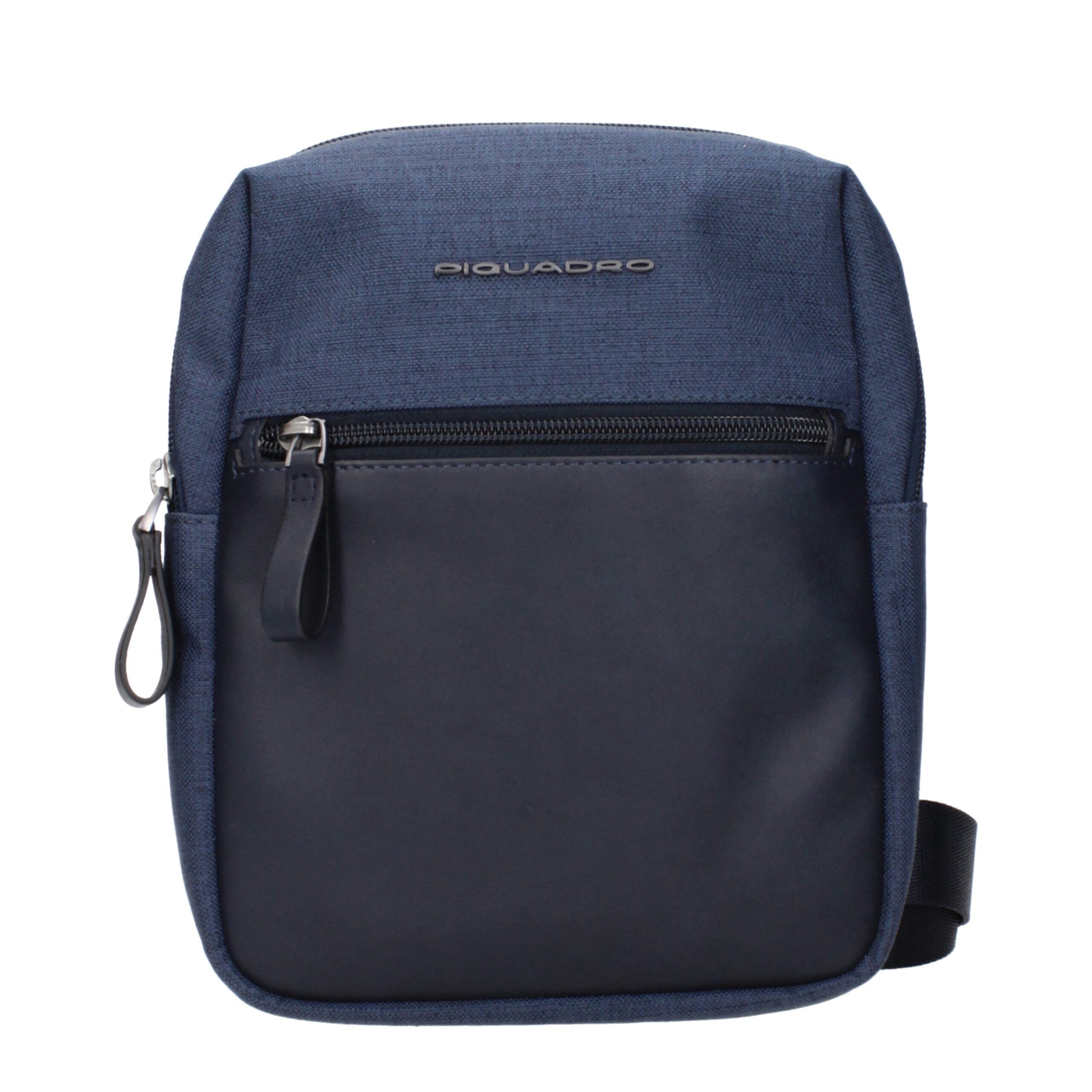Crossbody Handbag by Piquadro for unisex in fabric blue features a versatile chic silhouette, meticulously detailed with a secure , ample , and versatile crossbody-strap & adjustable-strap.