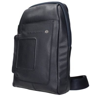 Piquadro Leather Crossbody Handbag - Blue