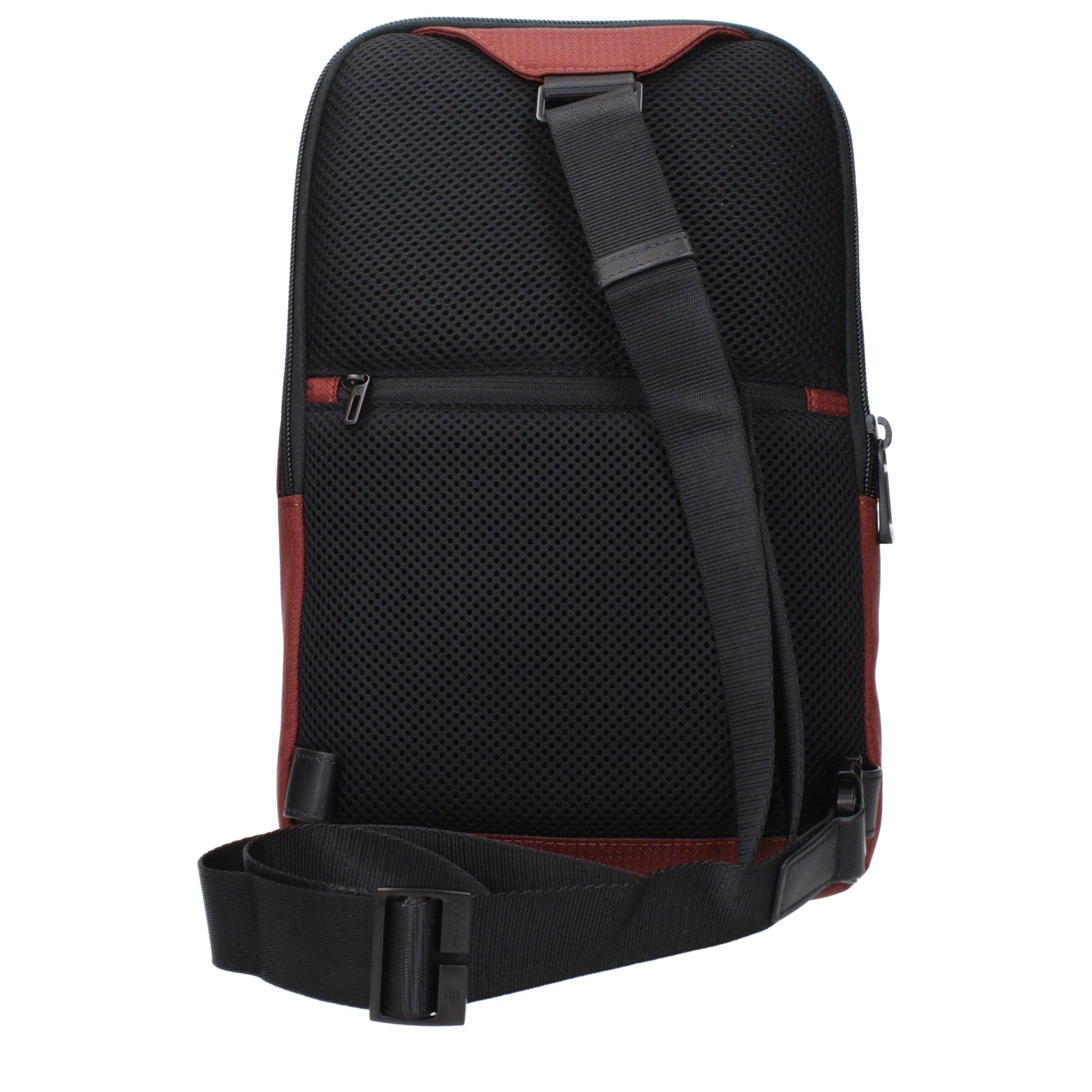 Crossbody Handbag by Piquadro for unisex in fabric red features a multifaceted silhouette, showcasing a secure and multifaceted with versatile crossbody-strap & adjustable-strap for multifaceted style.