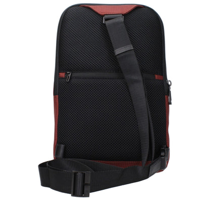 Crossbody Handbag by Piquadro for unisex in fabric red features a multifaceted silhouette, showcasing a secure and multifaceted with versatile crossbody-strap & adjustable-strap for multifaceted style.