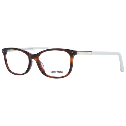 Eyeglasses Frames by Longines for women in and brown showcases a refined silhouette, detailed with a brown coloured frame finish and a sophisticated full-frame frame design.