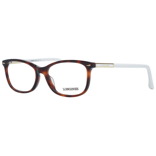 Eyeglasses Frames by Longines for women in and brown showcases a refined silhouette, detailed with a brown coloured frame finish and a sophisticated full-frame frame design.