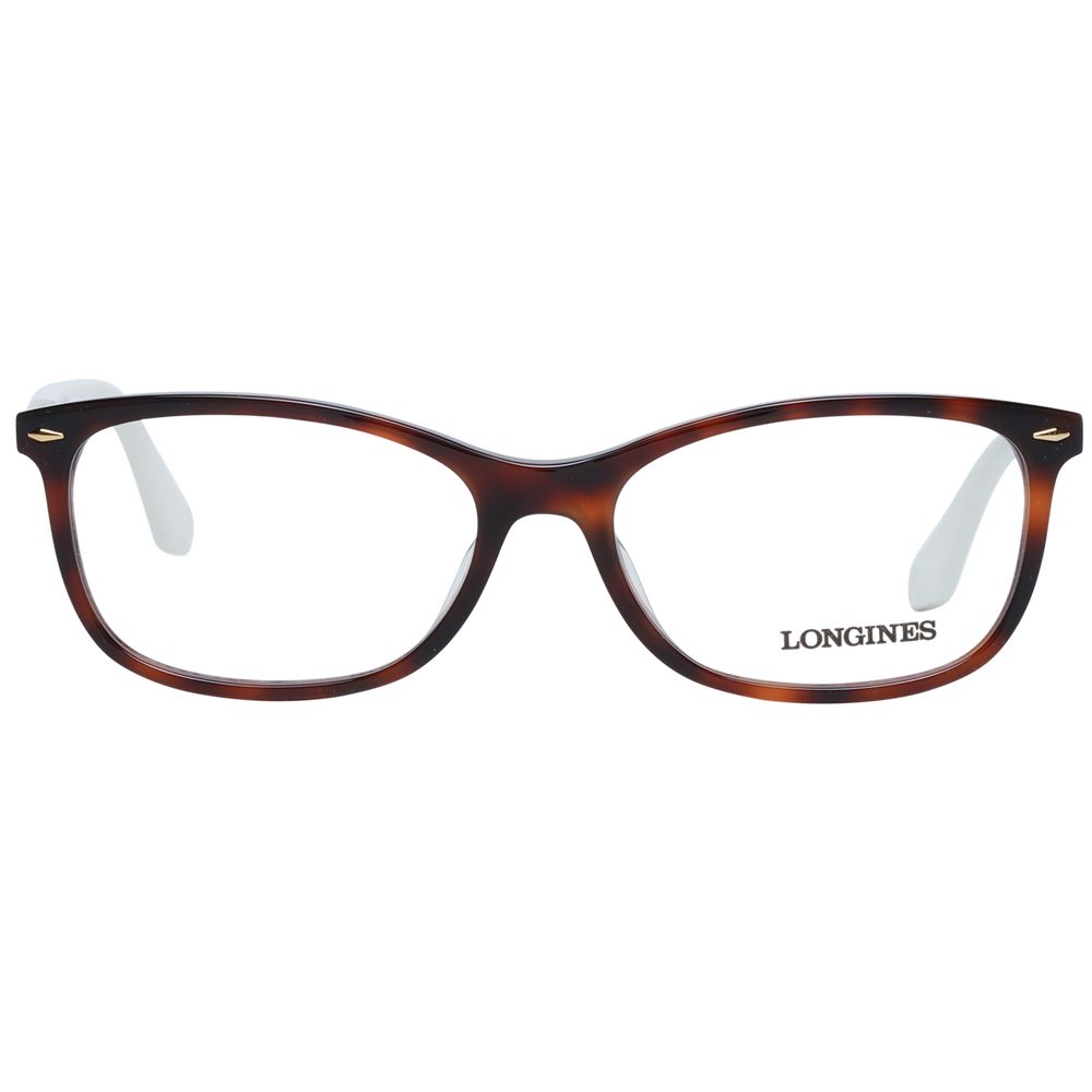 Eyeglasses Frames by Longines for women in brown showcases a refined full-frame frame design with a refined brown coloured frame finish for a refined and sophisticated look.