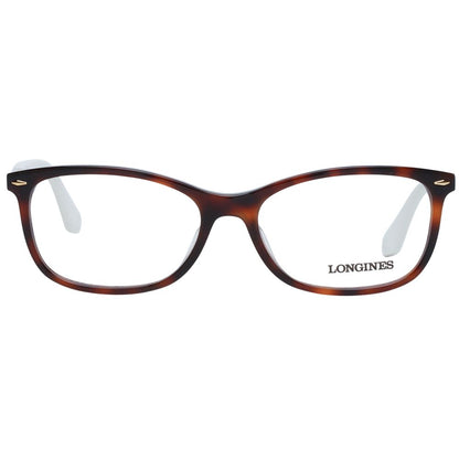 Eyeglasses Frames by Longines for women in brown showcases a refined full-frame frame design with a refined brown coloured frame finish for a refined and sophisticated look.