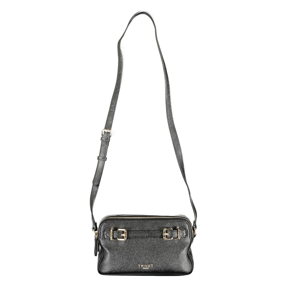 Camera Handbag by Twinset for women in polyethylene & polyurethane black & signature presents a ornamental silhouette, showcasing a secure zipper, ample built-in-compartments & cardholder, and versatile shoulder-strap & adjustable-strap for a ornamental finish.