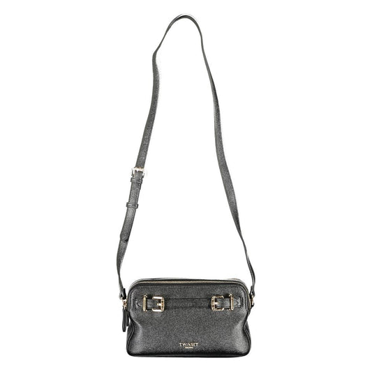 Camera Handbag by Twinset for women in polyethylene & polyurethane black & signature presents a ornamental silhouette, showcasing a secure zipper, ample built-in-compartments & cardholder, and versatile shoulder-strap & adjustable-strap for a ornamental finish.