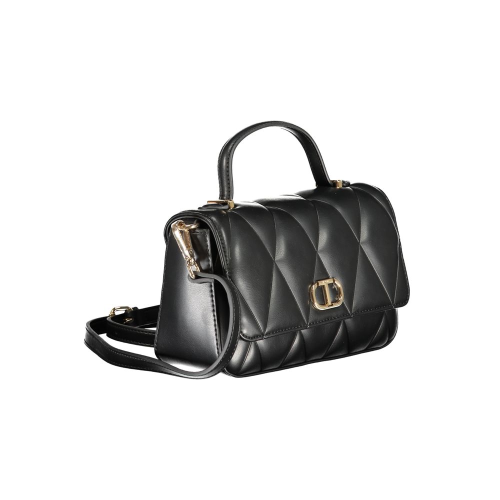 Shoulder Handbag by Twinset for women in polyethylene & polyurethane black features a refined silhouette, showcasing a secure snap, organized cardholder, and versatile shoulder-strap, handle & adjustable-strap for a refined finish.