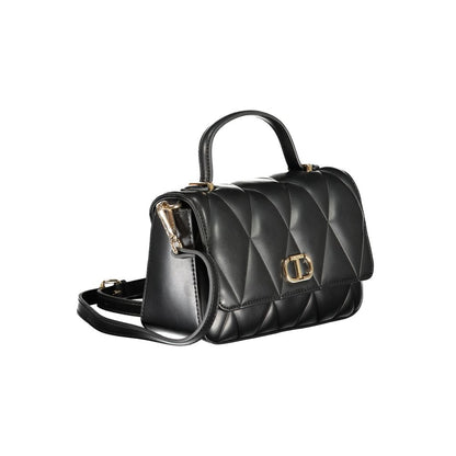 Shoulder Handbag by Twinset for women in polyethylene & polyurethane black features a refined silhouette, showcasing a secure snap, organized cardholder, and versatile shoulder-strap, handle & adjustable-strap for a refined finish.